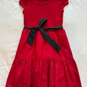 Ralph Lauren Red Dress with Plaid Belt| sz 6